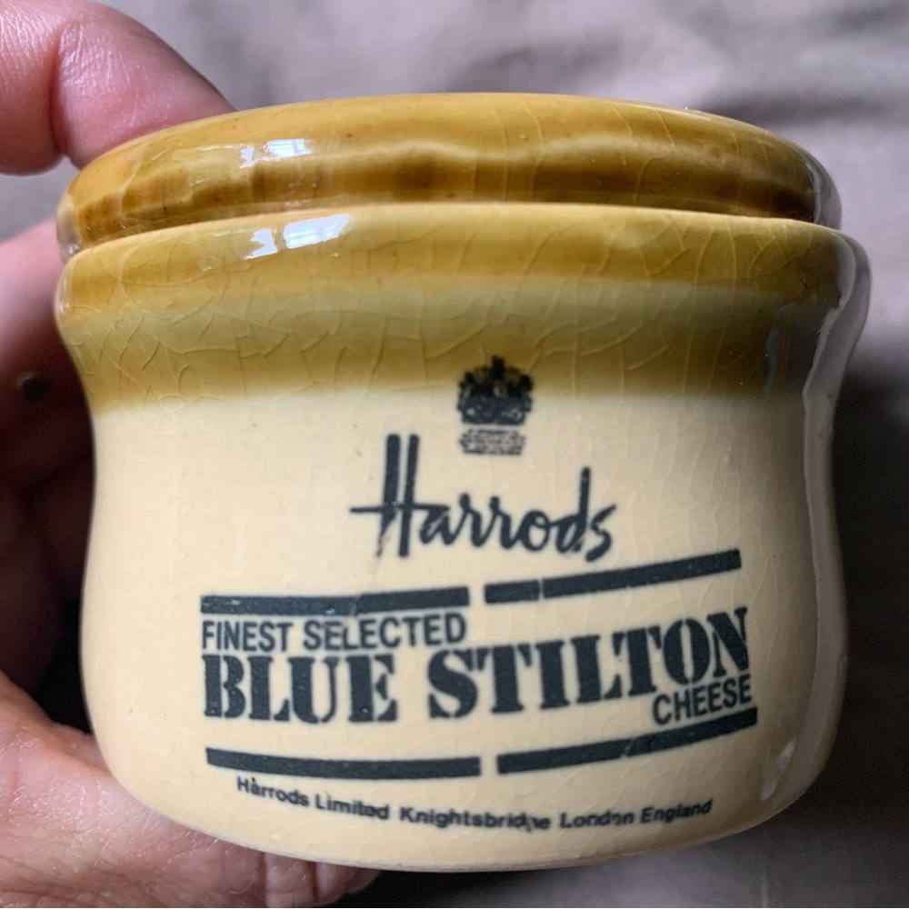 Harrods Cream and Tan Cheese Jar